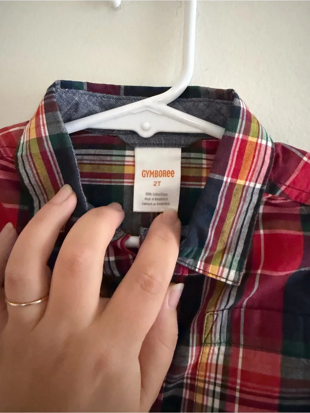 Gymboree Apple Orchard red plaid button down shirt 2t NWT Fall Toddler Boy